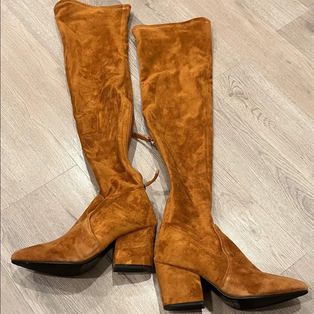 Marlo Tan Over-the-Knee Suede Boot